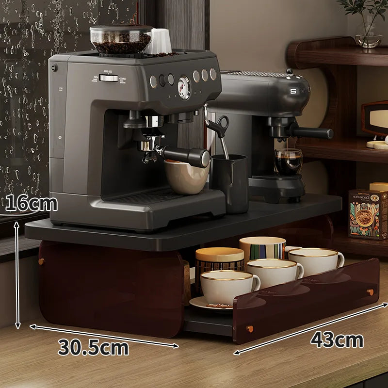 présentoir bois moderne tiroirs vis stockage tasses soucoupes sablés cuisine bar