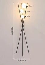 lampe sol moderne noir verre dépoli sources lumineuses 10 15 mètres carrés