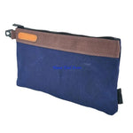 sac outils vert olive bleu marine toile cirée pragmatique fermeture glissière poignée cuir utilitaire
