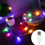 guirlande lumineuse led étoiles blanches décoration extérieur jardin mariage fête maison usb moderne blanc