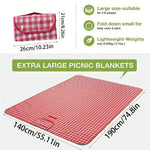 serviette pique nique carreaux rouge blanc moderne poignée amovible non toxique confortable léger plein