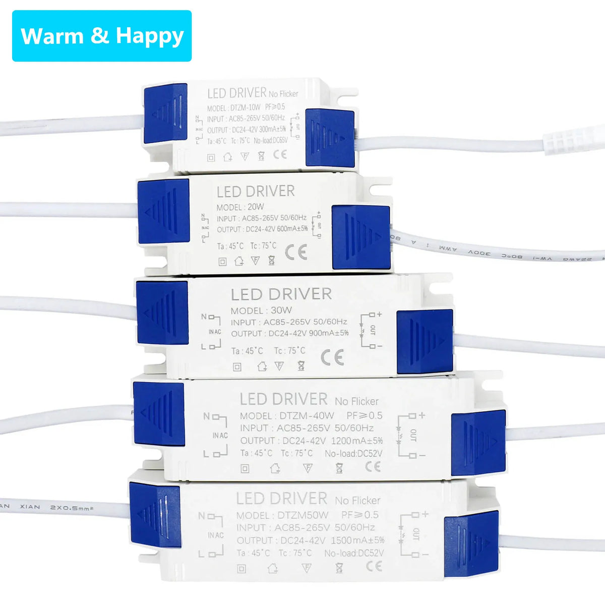 adaptateur alimentation led 10w 20w 30w 40w 50w transformateur éclairage dc2442v ac85265v panel light