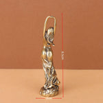 statue décorative femme dorée bronze drapés classique sculptural intérieur 8.5cm haute