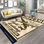 tapis rétro avion carte boussole moderne salon beige noir bleu rouge vert gris vintage