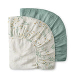 draps lit bébé coton fleurs pois blanc vert rose beige moderne élastique doux maternité