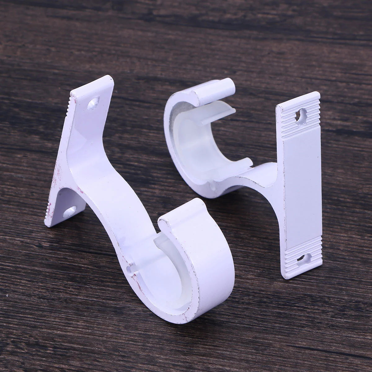 support rideau moderne clips blanc violet doré opacité