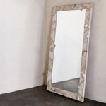 miroir decoratif moderne blanc beige cadre macramé pied maison art deco