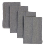 Serviettes de cuisine en lin gris, variété de tailles pour un usage polyvalent dans la cuisine.