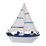 décoration nautique bateau voile blanc bleu orange marin artisanal festive anniversaire thuyền gỗ