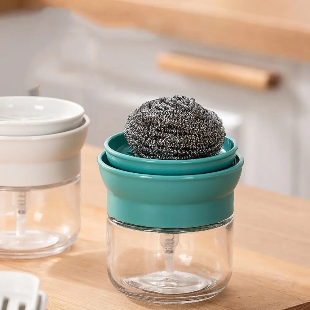 savon vaisselle 280ml distributeur verre transparent support savon pratique moderne cuisine blanc vert