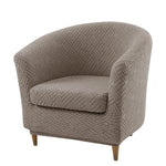 Fauteuil moderne couverture gris rayures adhésif lavable machine protection intérieur extérieur restaurant bar sofa