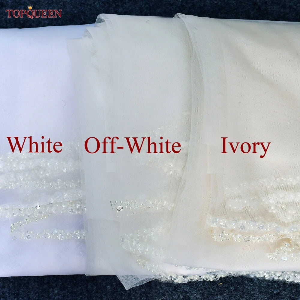 voile mariée blanc strass classique élégant bridal veil crème écru soirée