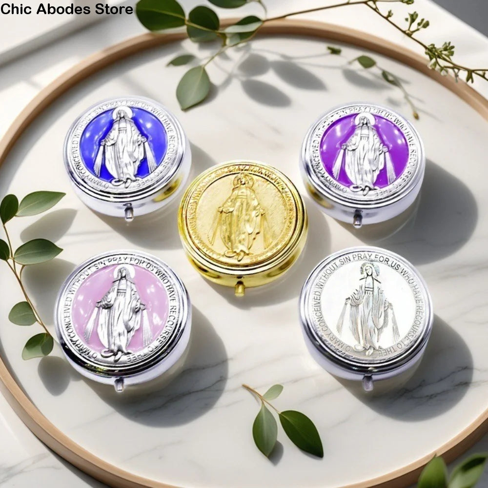 médaille religieuse vierge marie argent bleu doré rose violet classique cadeau anniversaire fête nouvel