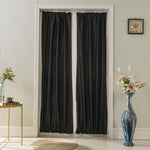 rideau porte tissu polyester gris noir beige opacité moderne ruban fixation 137x102cm 64x183cm