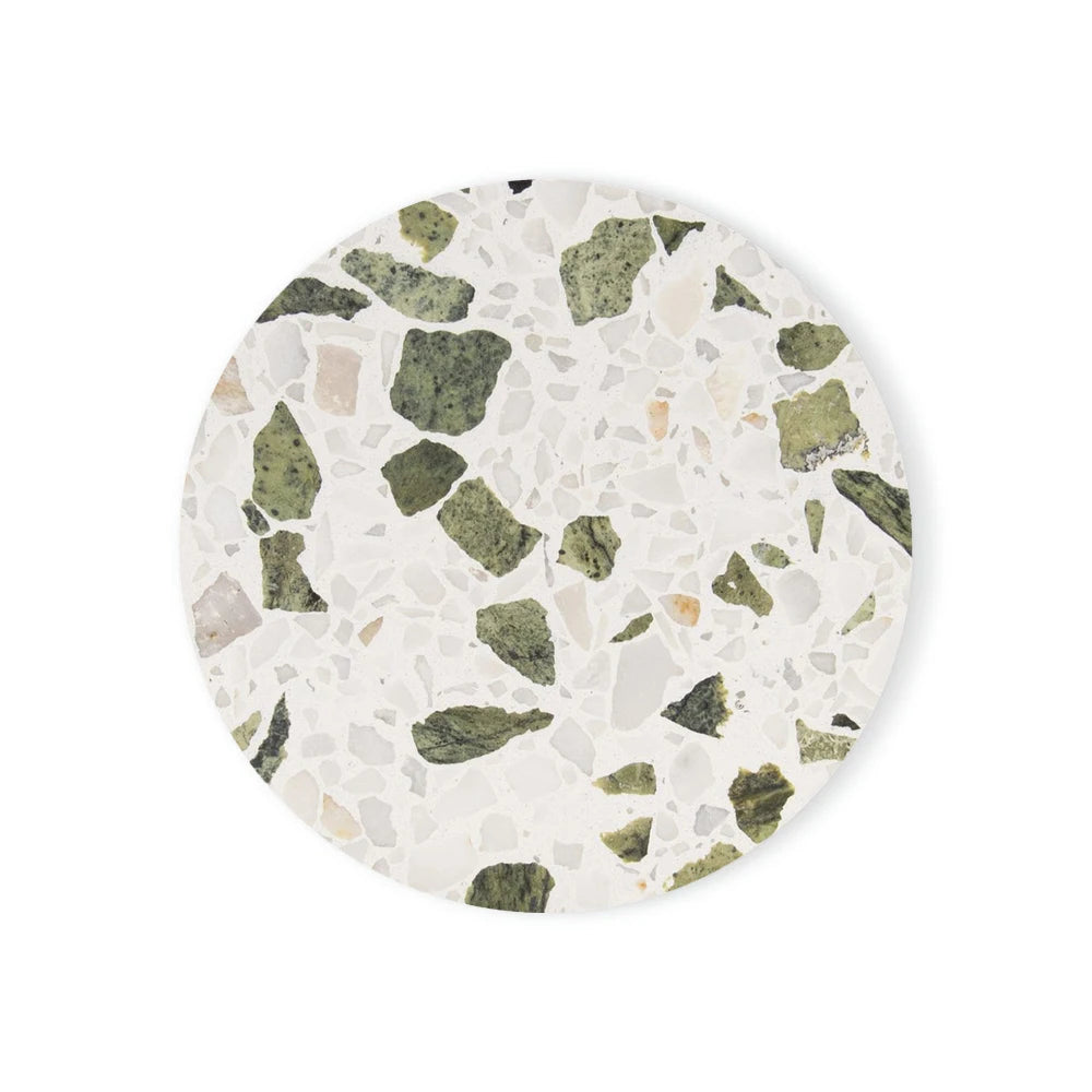 coasters terrazzo blanc vert moderne respectueux environnement noir beige marron opaques