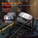 lampe frontale rechargeable led mini noire orange clip moderne pratique