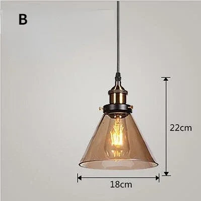 suspension lumineuse industrielle vintage ampoule filament verre transparent noir salon restaurant bar