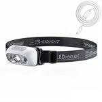 lampe frontale led rechargeable usb camping pêche chasse réglable moderne argenté doré