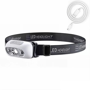 lampe frontale led rechargeable usb camping pêche chasse réglable moderne argenté doré