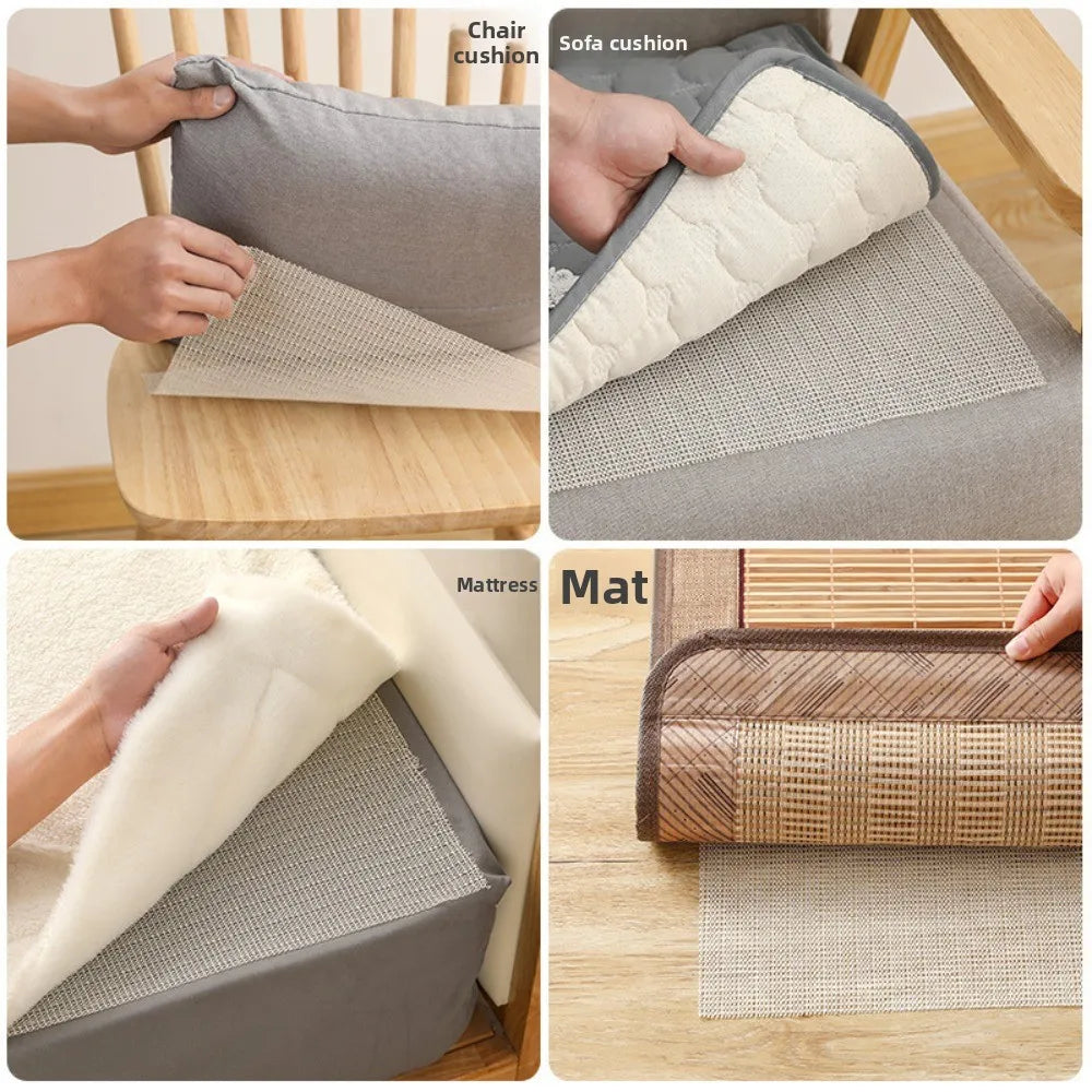 tapis anti dérapant pvc alvéolaire blanc crème utilitaire semi transparent meubles yoga 50cmx80cm