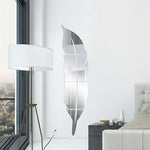 miroir mural argenté plume moderne adhésif anti statique waterproof chambre couloir simple