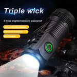 lampe torche rechargeable usb écran numérique zoom porte clés edc noir robuste moderne clips