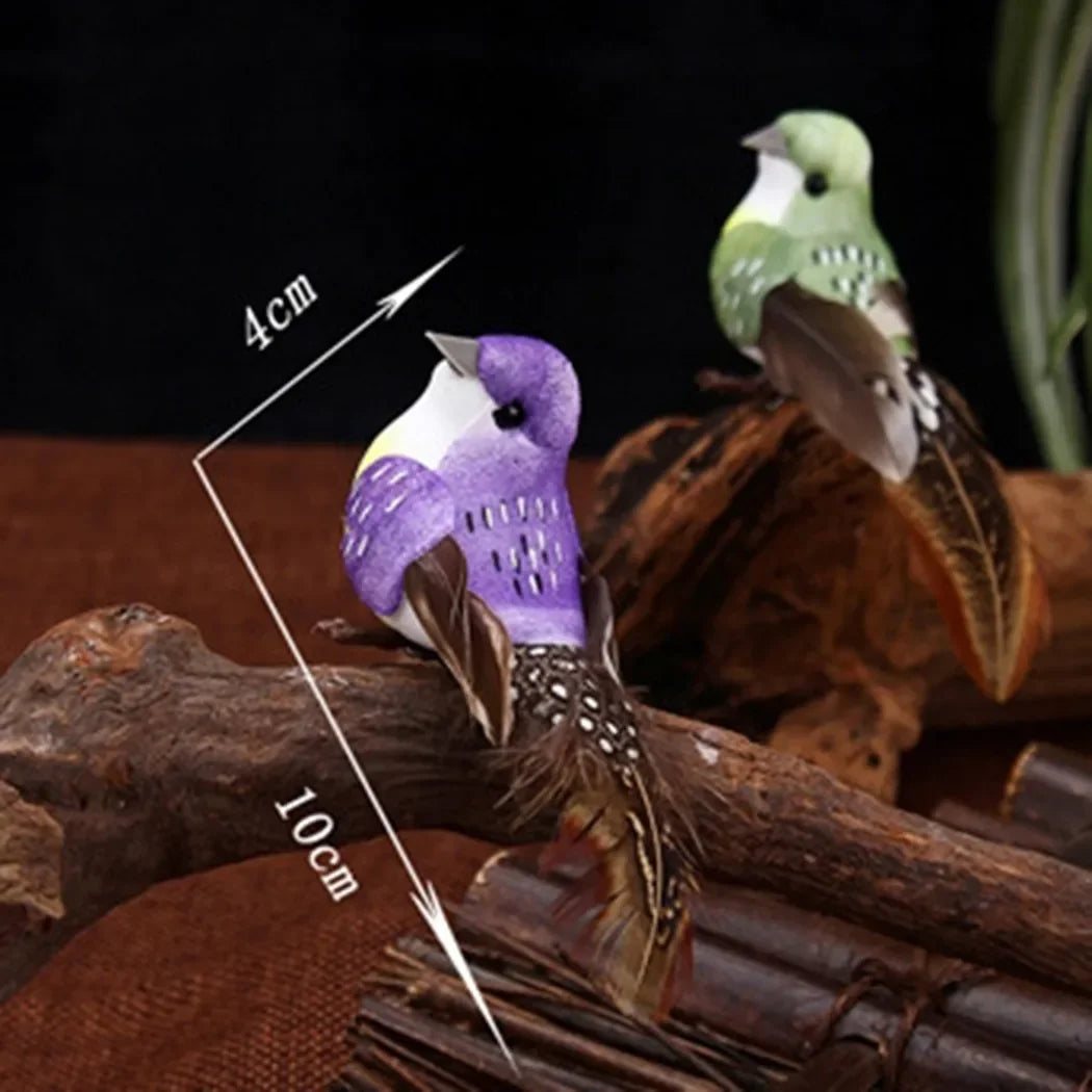 oiseaux décoratifs artificiels plumes colorées ornements maison jardin festive