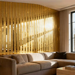 rideau vertical moderne rayures dorées brillantes autocollant résistant l'eau chambre salon doré beige