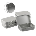 boîtes métalliques argentées modernes bijoux rangement respectueuses environnement lisses couvercle coulissant portable organisateur cosmétiques