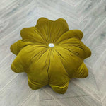 coussin décoratif velours motif fleur six pétales moderne lavable lit chambre