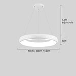 suspension lumineuse moderne noir blanc doré rond lisse opaque chaines led 2000 82000lm