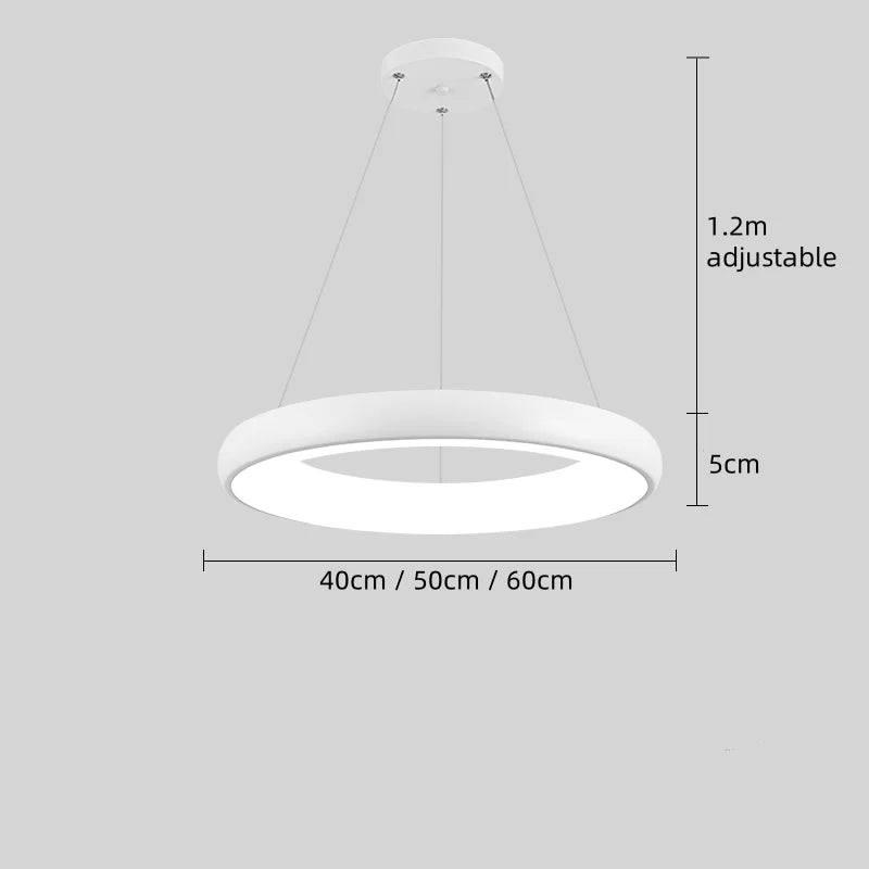 suspension lumineuse moderne noir blanc doré rond lisse opaque chaines led 2000 82000lm