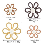 coasters tissus fleurs spirales moderne artisanal gris foncé marron clair beige rose pâle