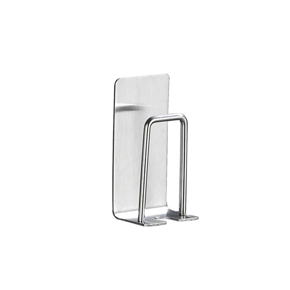porte brosses dents porte gobelets mural adhésif moderne argenté transparent minimaliste salle bain