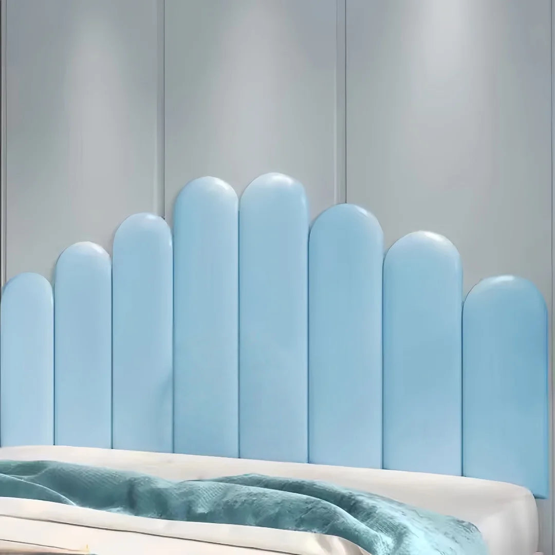 panneau mural 3d moderne deco enfantine rose blanc beige bleu clair autocollant protection murale