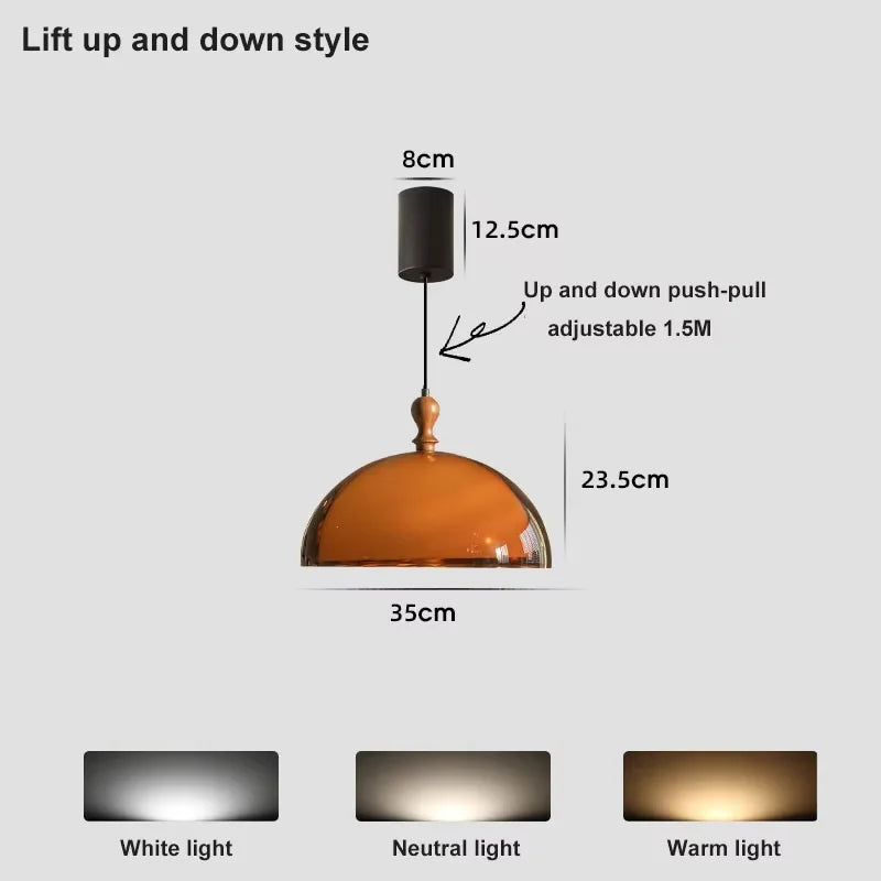 suspension lumineuse moderne orange pince suspension acrylique led réglable salon restaurant étude lumière chaude