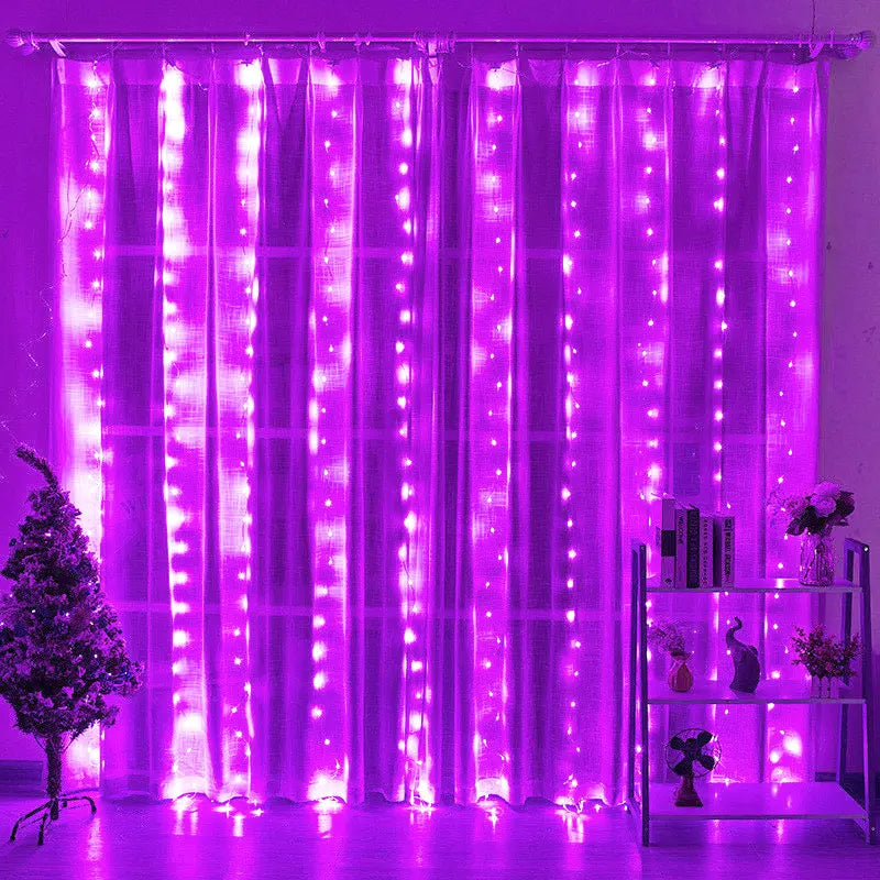 rideau lumineux led blanc moderne télécommande 5v ip65 adaptable 3x3m 3x2m 3x1m