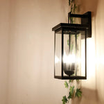 lampe murale moderne noire transparente acier inoxydable éclairage extérieur étanche ip44