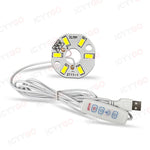 source lumière led 3w 5v usb blanc rouge circulaire adhésif câble interrupteur