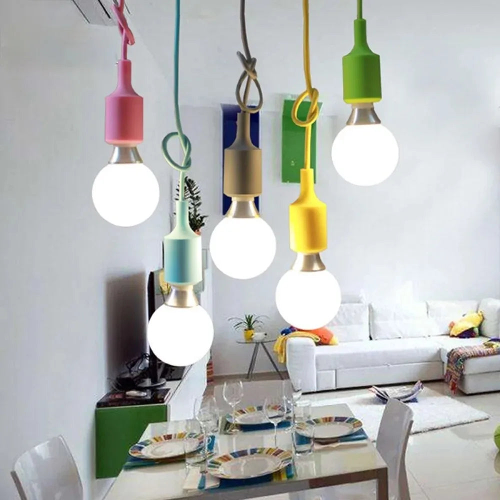 ampoule suspendue moderne minimaliste rouge noir gris blanc bleu vert.orange violet rose marron
