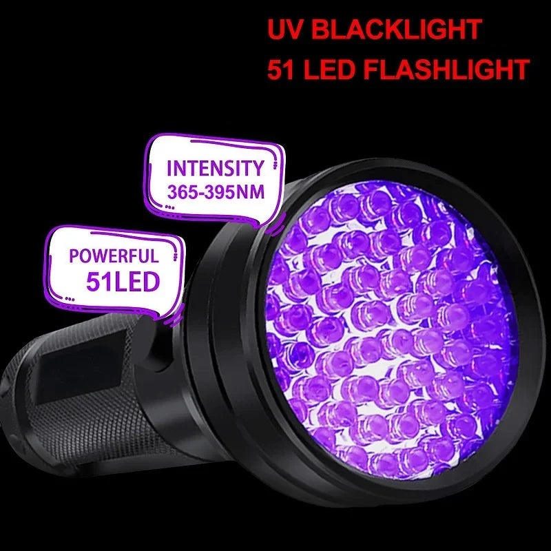 lampe poche uv led 1000 lumens 10w intense noir inspection scorpion fluorescence violette