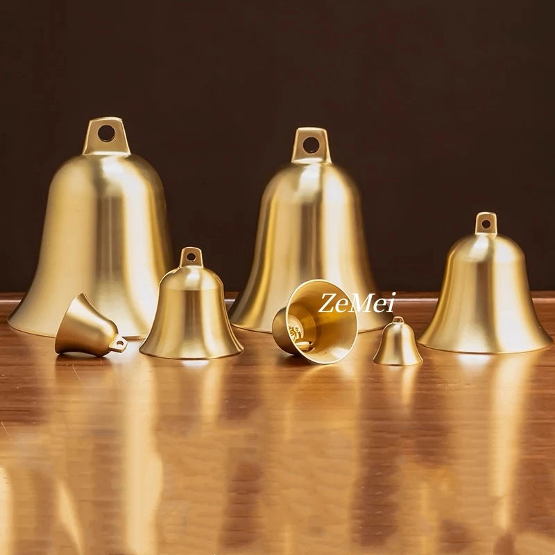 cloches éoliennes cuivre dorées classiques décoration porte méditation son clair puissant cadeau créatif