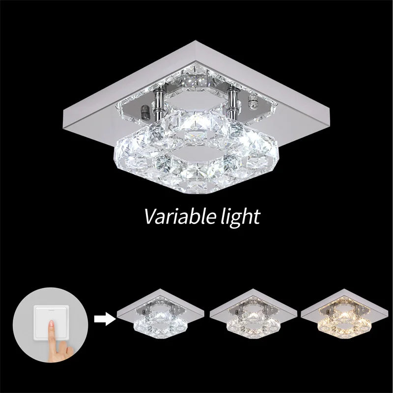 lampe étoile cristal led moderne transparent noire blanche