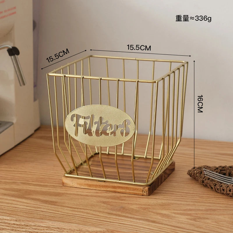 cage moderne métal noir doré grille capsules cuillère.storage organisateur respectueux environnement