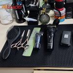 tapis antidérapant caoutchouc protection salon coiffure outils professionnels utilitaires noir texturé points reliefs bordures