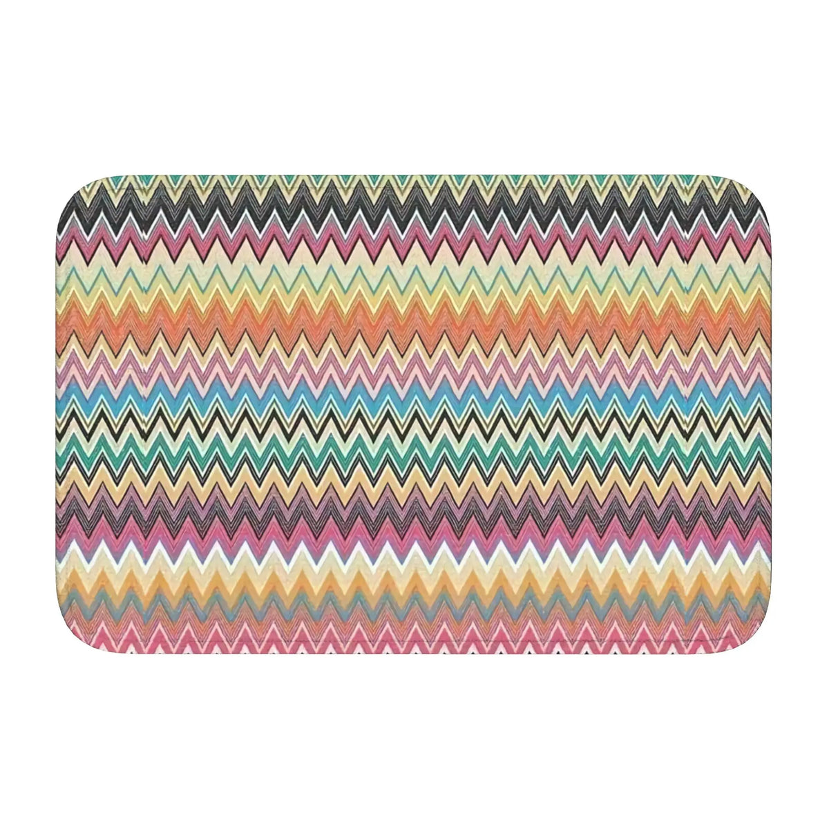 tapis moderne multicolore zigzag antidérapant polyester extérieur intérieur bain chambre
