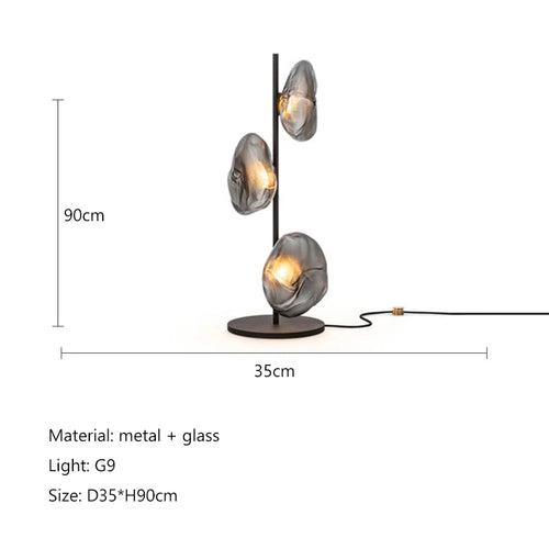 lampe sol moderne verre translucide noir blanc beige intérieur chambre salonhôtel