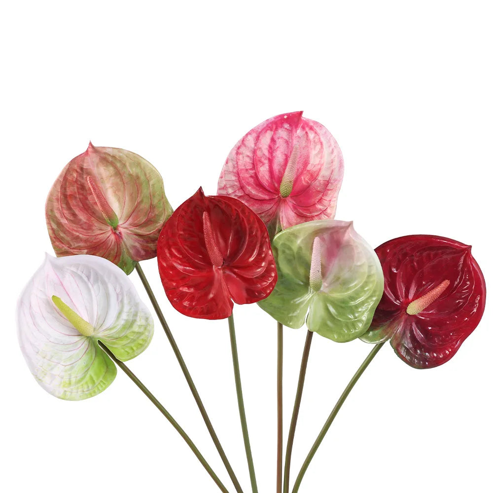 décoration mariage plante artificielle feuilles naturelles réaliste intérieur vert rouge blanc
