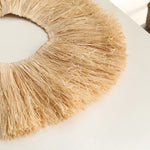 couronne paille rustique beige clair texture naturelle décor mur intérieur wicker sans fixation simple