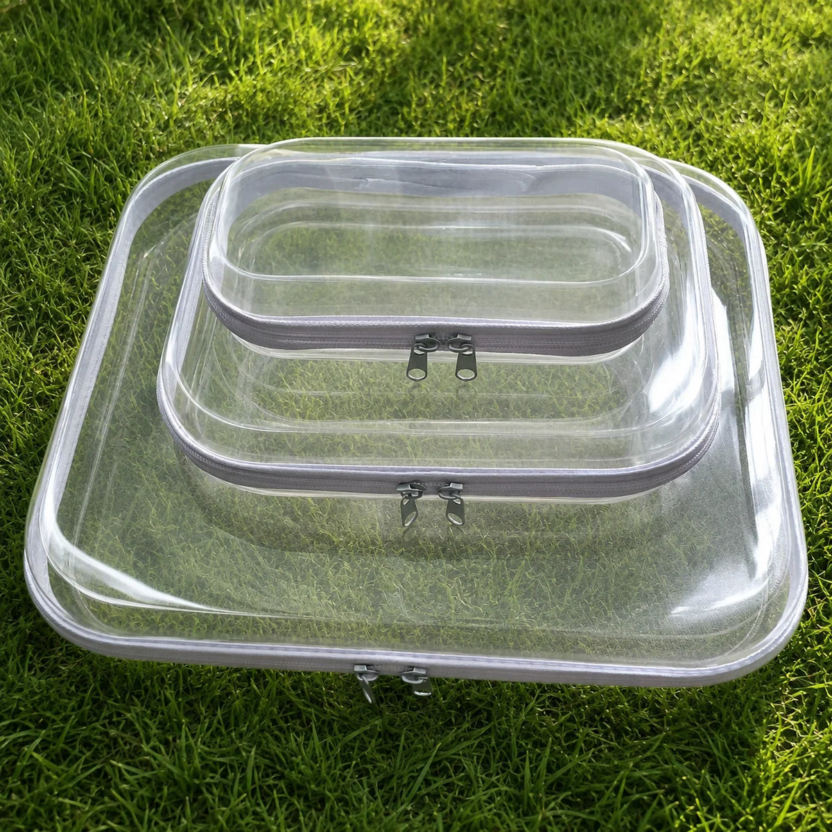 boîtes rangement transparentes plastique réutilisables modernes fermeture glissière